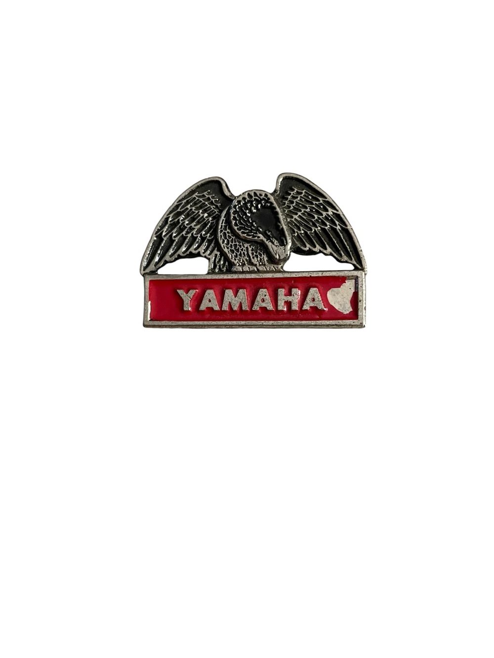 Yamaha Silver Toned Eagle Pin with Red Banner